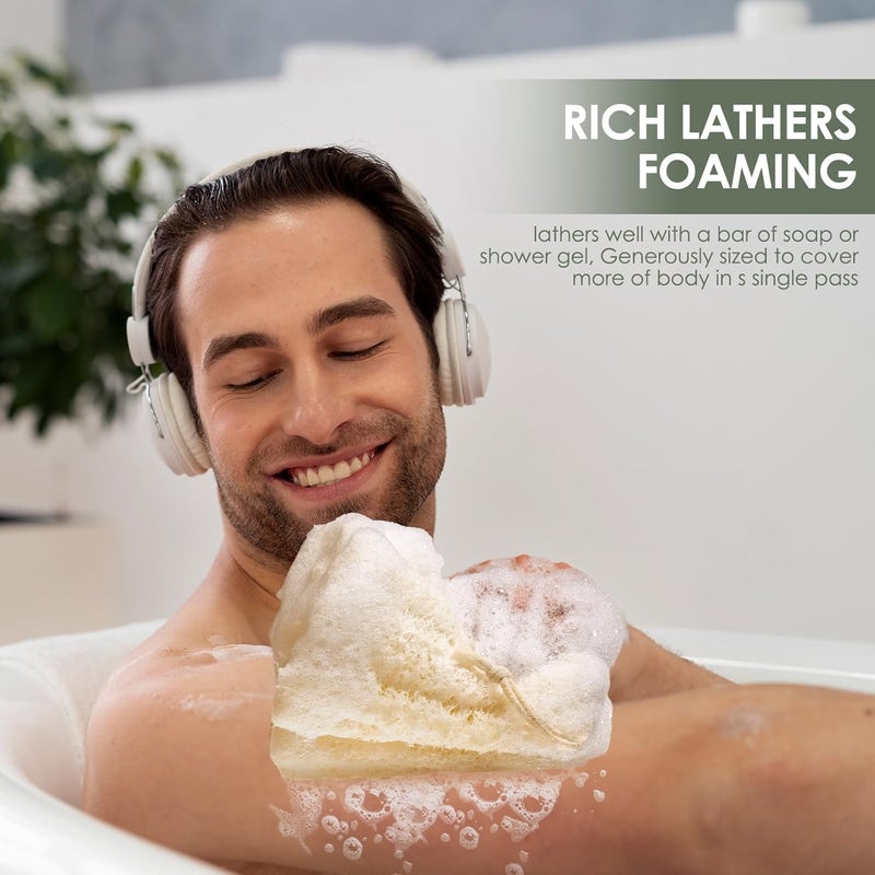 RIYNIBIY 3PCS Egyptian Natural Loofah Exfoliating Body Scrubber, Natural Real Egyptian Loofah Sponge Bath & Shower Scrub exfoliating loofah for Women and Men, Luffa Sponges for Face, Back & Body - Image 4